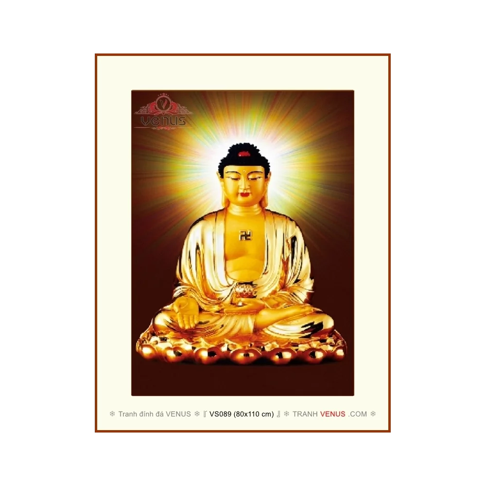 Vs089 » Tranh Đính Đá Phật Tổ Như Lai » Rộng 0.8M » Cao 1.1M (✯ Kích Thước  Lớn)